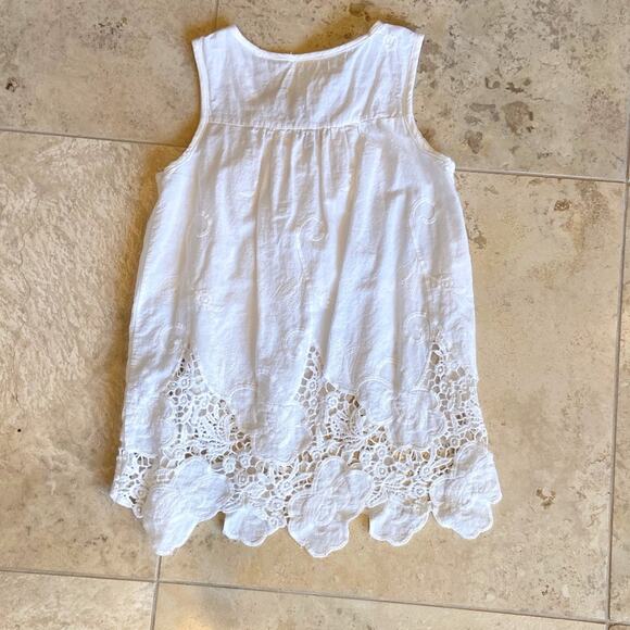 Kiddo girls boho white sleeveless cotton / lace tunic top M/10yrs - Picture 2 of 2